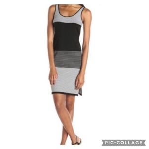 Theory Tegano striped stretchy tank dress
